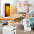 thumbnail image 3 of Space Heaters for Indoor Use Electric Oscillation Portable Electric Space Heater Ceramic Heater with Thermostat Fast Heating Ultra Quiet Small Space Heater for Office Home Room White, 3 of 7