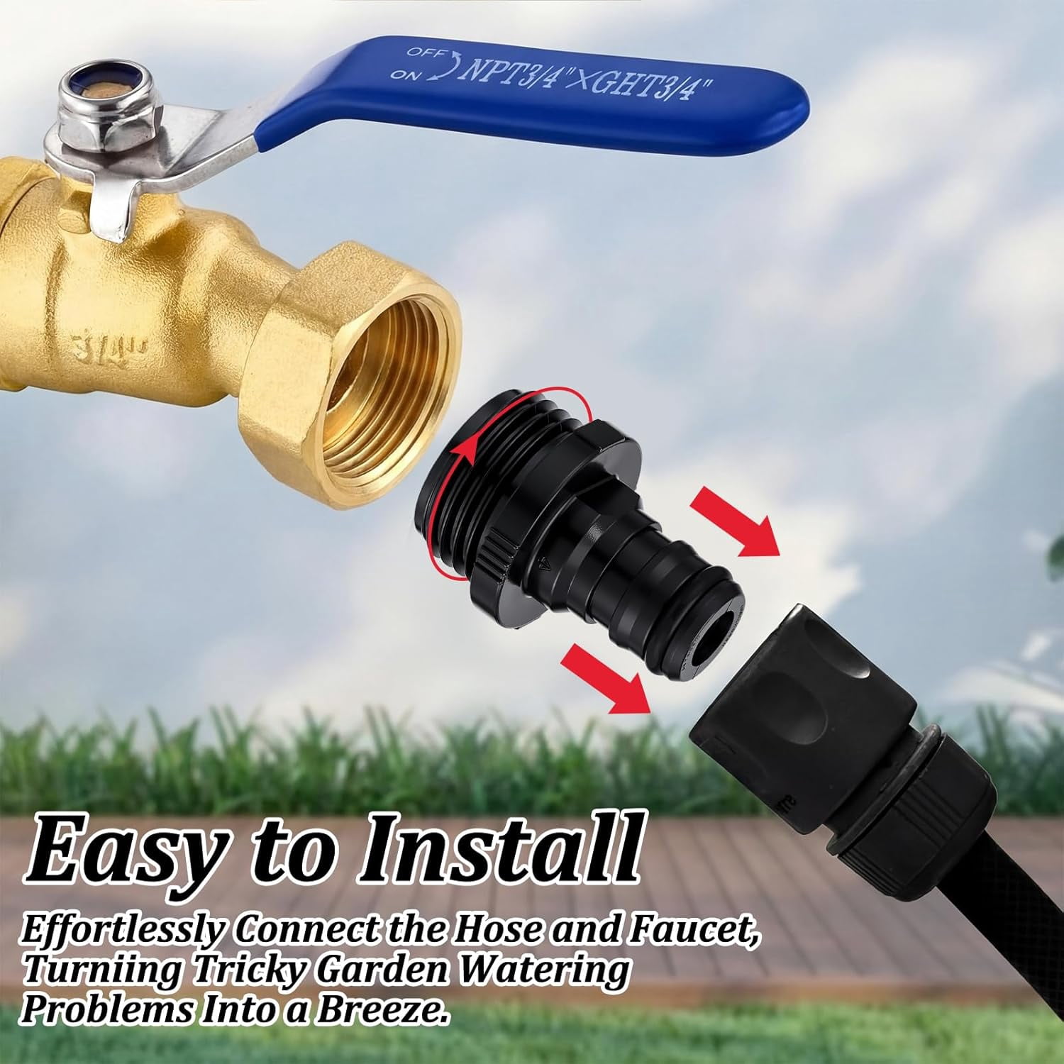 MKEUDQ-20 Pack Plastic Garden Hose Connector Water Hose Thread Fitting Adapter Fittings Standard 3/4'' Thread Quick Connect Adapters for Gardening