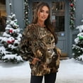 thumbnail image 3 of Yuyamidu Deer Sweatshirt American Flag Hoodie Oversized Sweaters for Women Long Sleeve Shirts Crew Neck Sweatshirt Casual Trendy Pullover Teacher Outfits Tops, Size S, 3 of 7