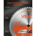 thumbnail image 5 of VEVOR Circular Saw Blade, 14 inch Diameter, 66 Sharp Alloy Teeth, 1 inch Arbor, Fine Finish, Metal Cutting Blade for Circular Saw, with Noise-Reducing Heat Vents, for Cutting Steel and Aluminum, 5 of 9