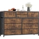 thumbnail image 1 of Rustic brown mesa de TV cómoda: 10 fabric cajones, wood top, ample almacenamiento, anti - tip, adjustable feet para up to 55 - pulgada tvs, 47.2 pulgadas de anchura, 1 of 6