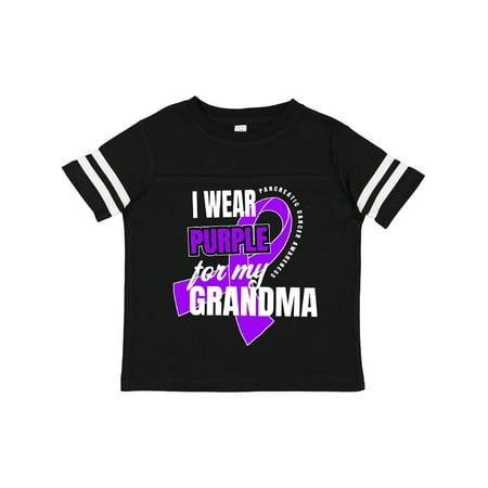 

Inktastic I Wear Purple for My Grandma Pancreatic Cancer Awareness Gift Toddler Boy or Toddler Girl T-Shirt