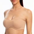 thumbnail image 3 of MELENECA Strapless Bra Minimizer with Underwire for Women Cappuccino 30A, 3 of 3