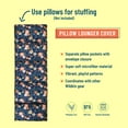 thumbnail image 3 of Wildkin Microfiber Pillowcase Lounger Cover – Travel-Friendly Sleepover Lounger, Fits Standard Pillows (Pillows Not Included), Soft Cotton Blend, Fun Patterns for Kids - Wildflower Bloom, 3 of 6