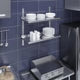 thumbnail image 2 of Four-Tier Stainless Steel Wall Mount Shelf | Heavy-Duty Metal Shelving for Kitchen, Garage, Pantry, Closet, and More (16 in. x 36 in. Two-Tier), 2 of 9