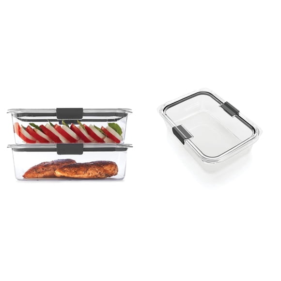 Recipientes Rubbermaid Brilliance para almacenamiento de alimentos, 2 x 2,3 litros, con tapa