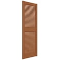 thumbnail image 3 of 14.5 in. W x 55 in. H , Standard Cathedral Top Center Mullion, Open Louver Shutters, Includes Matching Installation Spikes (Per Pair), 471 - Treated Cedar, 3 of 8