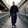 thumbnail image 6 of Evdexr Baggy Sweatpants Mens Wide Leg Drawstring Pants with Pockets Winter Fall Hiking Lounge Trousers Loose Fit Open Bottom Elastic Waist Sweat Pants XL, 6 of 9