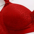 thumbnail image 5 of Women's Push Up Lace Bra - Underwire Thick Padded Add 2 Cups, Deep V Plunge Sexy Bra, Full Coverage Lift Up for Low-Cut Outfits Red 40, 5 of 5