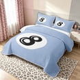 thumbnail image 3 of meiyoeat Simple 8 Ball Quilt Full for Girls, Blue Cartoon Billiards Full Bedspread Sets, 3 Pieces, 1 Comforter and 2 Pillowcases, 3 of 7