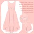 thumbnail image 6 of Rswnyirn Flower Girl Dress Juniors Wedding Bridesmaid Dress Chiffon High-Low Hem Prom Party Pageant Pink 6, 6 of 7