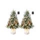 thumbnail image 1 of 3ft pre-lit artificial snow flocked christmas pine tree decorated con 78 LED lights in 8 modes, battery powered (batteries not included) para desktop, 1 of 8