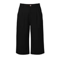 thumbnail image 4 of BUWTTER Mens Capri Pants Flat Front 3/4 Length Trouers Summer Lightweight Breathable Straight Leg Shorts with Pockets Black XL, 4 of 5