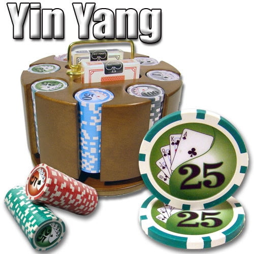 200 poker chips yin yang fan 8 stripe 11.5 gram 