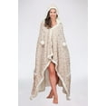 thumbnail image 3 of Chic Home Ansen Snuggle Hoodie Leaf Pattern Metallic Print Robe Cozy Super Soft Ultra Plush Micromink Sherpa Lined Wearable Blanket with 2 Pockets Hood Button Closure - 51x71” Beige, 3 of 3