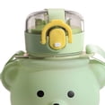 thumbnail image 4 of Botella Con Pajita Oso Kawaii Sin BPA 800 Ml para Viajes Escolares Al Aire Libre (verde Morado), 4 of 9