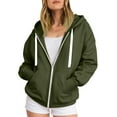 thumbnail image 6 of vigerakr Women's Full Zip Up Hoodie Long Sleeve Hooded Sweatshirts Pockets Jacket Coat for Women (Green, 3XL), 6 of 7