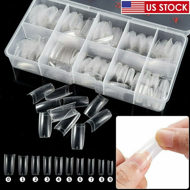 500pcs Artificial Nails French False Half Nail Art Tips Acrylic Uv Gel Us Stock Walmart Com Walmart Com