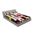thumbnail image 2 of Ambesonne Colorful Fitted Sheet & Pillow Sham Set, Jazz Performers Retro, Queen, Multicolor, 2 of 2