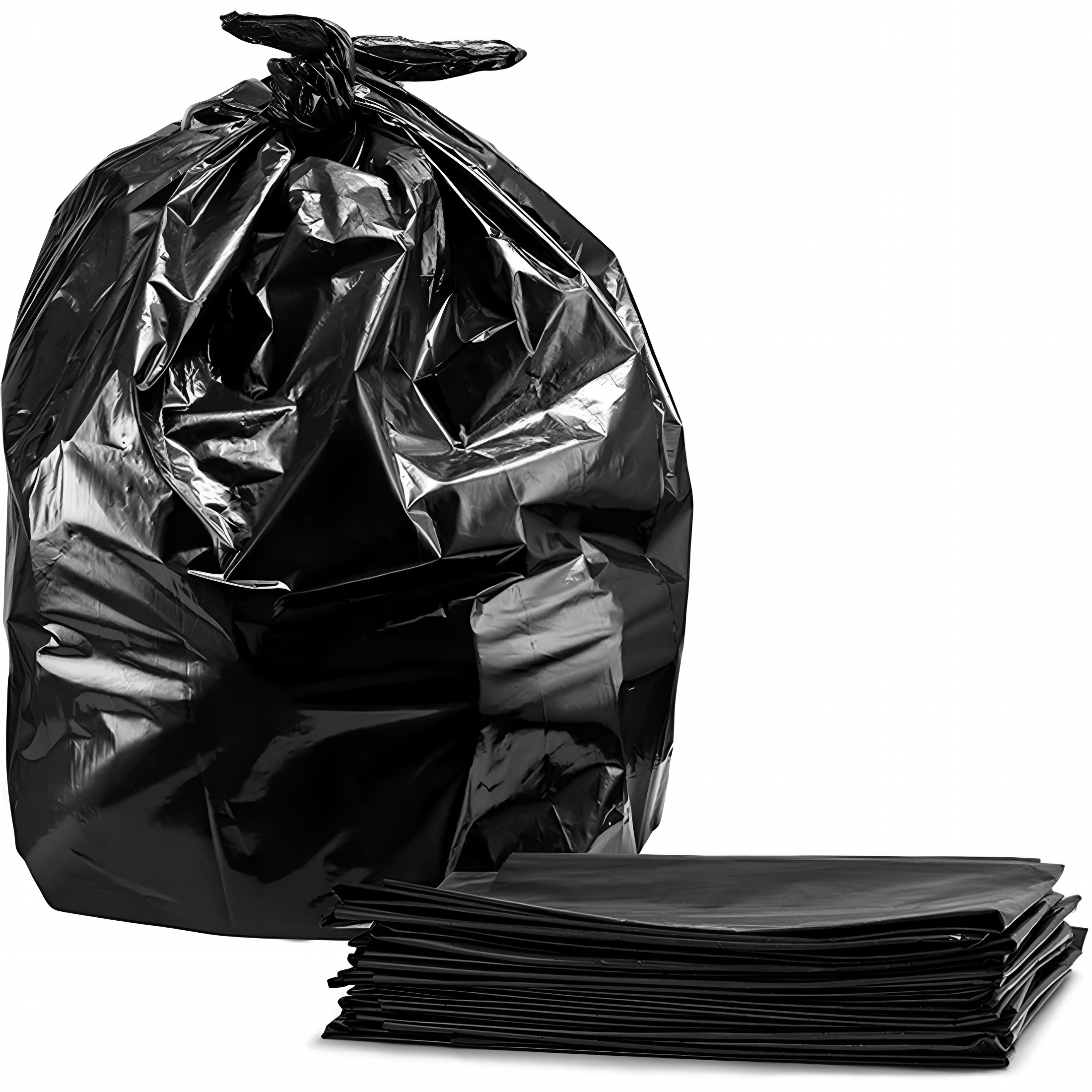 ACDANC 30 Gallon Bathroom Trash Bags Drawstring Garbage Bags Garbage Cans Household Kitchen Bathroom Garbage Storage Bags (1 Roll,100PCS,Black)