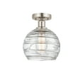 thumbnail image 4 of Innovations Lighting  Edison Athens Deco Swirl - 1 Light 8" Semi-Flush Mount Polished Chrome/Clear Deco Swirl, 4 of 5