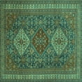 thumbnail image 1 of Ahgly Company Indoor Square Persian Turquoise Blue Traditional Area Rugs, 3' Square, 1 of 4