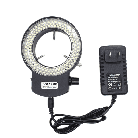 Microscope LED Ring Light Illuminator for Stereo Microscope/Camera/Industry Machine,Adjustable 144W (Black)