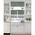 thumbnail image 3 of Farmhouse Green Plaid Swag Kitchen Curtains Sets for Windows 24 Inch Length, Vintage Country Cock Checkered Short Window Curtain Panels Swags Valances and Tiers 3 Piece Set for Cafe/Dining Room, 3 of 5