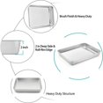 thumbnail image 3 of EIGTHTAIL Small Oven Tray  Stainless Steel Baking Trays Sheets Pan Deep Baking Sheet Pans  Rectangle Cake Tin Perfect for Baking Cooking Serving, 3 of 8
