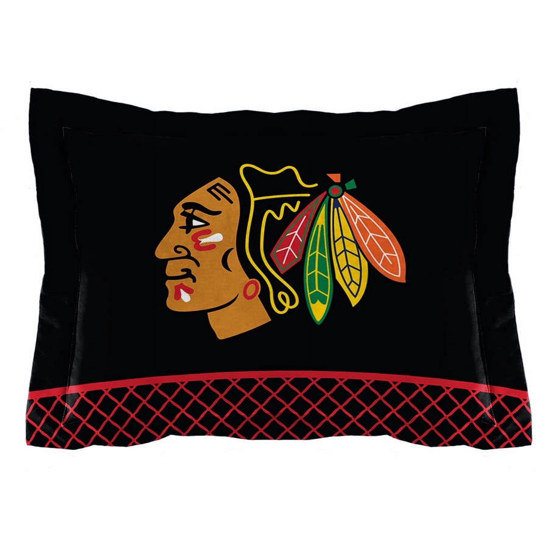 NHL Chicago Blackhawks Comforter Set, Twin, Draft Design, Team Colors, 100% Polyester, 2 Piece Set
