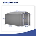 thumbnail image 2 of 8' x 12' Outdoor Storage Shed with Floor Frame, Metal Garden Tool Shed for Backyard Patio Lawn, Securable Double Doors, Weather-Resistant, Grey, 2 of 7