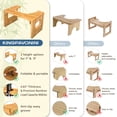 thumbnail image 3 of Taburete para inodoro King Pavonini Bamboo Squat de 18 cm y 23 cm, ajustable, 3 of 7