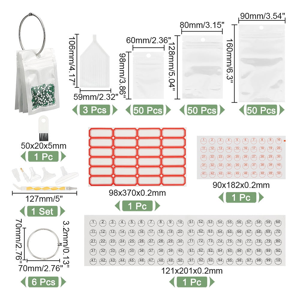 Diamond Art Painting Storage Bag Art Beads Accessories Bead Organizer Tool Kit with Paper Blank Sticker Plastic Painting Point Drill Pen