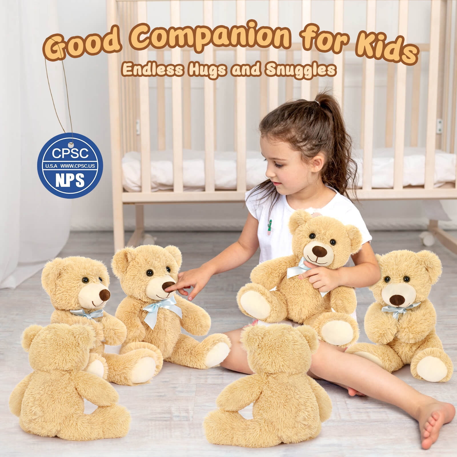 MaoGoLan 10 packs Teddy Bear with Blue Bow Tie 14" Bulk Stuffed Animals Plush Toy Stuffed Bear Toys