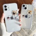 thumbnail image 2 of Funny Cartoon Working Cats and Dogs Clear Phone Case For iPhone 15 14 13 12 11 Pro Max Mini XR X 14Plus Thin Soft Silicone Cover, 2 of 5