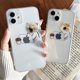 thumbnail image 2 of Funny Cartoon Working Cats and Dogs Clear Phone Case For iPhone 15 14 13 12 11 Pro Max Mini XR X 14Plus Thin Soft Silicone Cover, 2 of 5