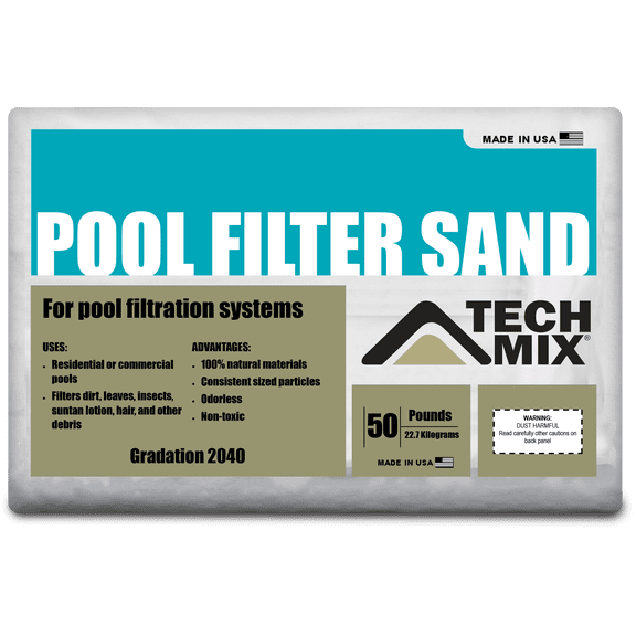 TechMix Pool Filter Silica Sand 2040 Gradation 1 Pack 50 Pound