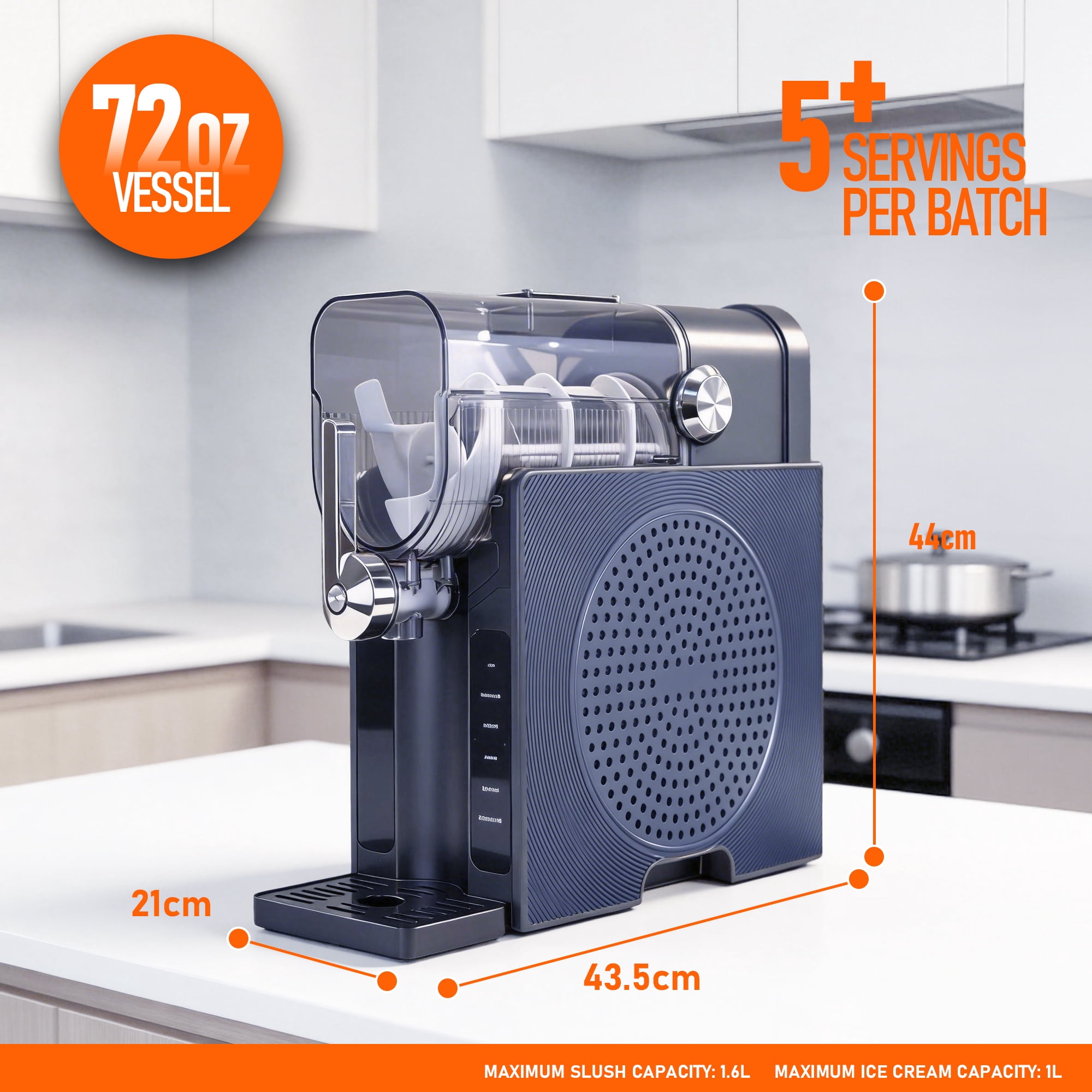 BIZAURA Slushy Machine Maker & Frozen Slushie Maker, Home Slushie Machine with No Ice Need, 6 Presets