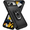 thumbnail image 3 of KOMI pour Google Pixel 8, Étui avec Protecteur d'Écran, Béquille Anneau Réglable à 360° Intégrée, Protection Militaire, Armure Antichoc - Noir, 3 of 5