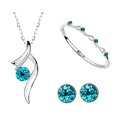 thumbnail image 6 of Wentin Jewelry Sets Clearance! Stylish Simple Crystal Earrings Necklace Bracelet Jewelry Three Piece Set, 6 of 7