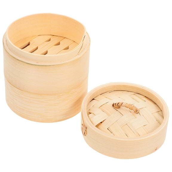 BESTOYARD Bamboo Steamer Basket Set for Kitchen Tool Use in Home Cooking 1 Set