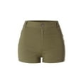 thumbnail image 1 of Made by Olivia Women's Solid Cuffed Hem Mid Rise Shorts with Back Pockets and Side Fake Pockets, 1 of 5