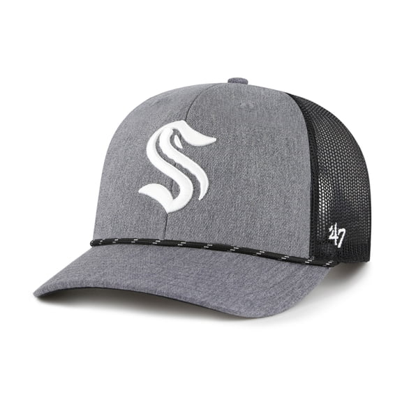 Men's '47  Gray Seattle Kraken Carbon Rope Trucker Adjustable Hat