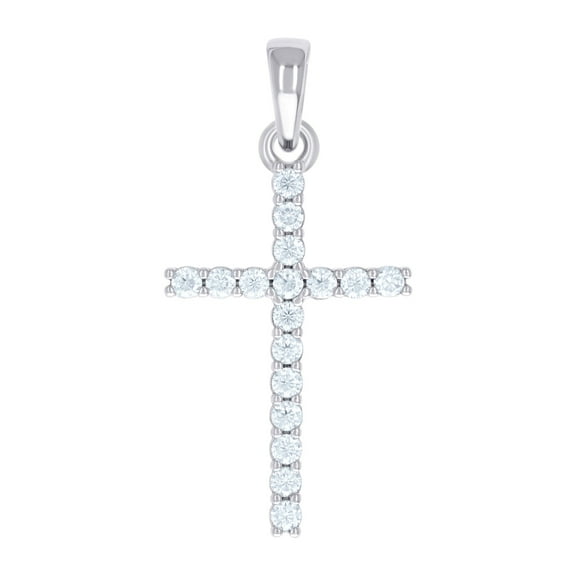 925 Sterling Silver Mens Cubic Zirconia Cross Religious Charm Pendant 31.1x15.4mm Wide Necklace for Men