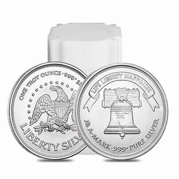 Roll of 20 - A-Mark 1 oz Silver Round .999 Fine (Lot,Tube of 20)