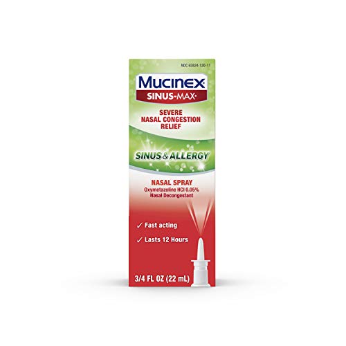 Mucinex SinusMax Nasal Spray for Sinus & Allergy (.75 oz Bottle), Fast