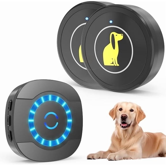 Dog Door Bell, Dog Bell for Training Doggie Door Bell for Dog Puppy Training Sliding Door/Go Outside Doorbell and Waterproof Touch Button