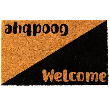 SlipToGrip 18x30 Inches Natural Coir Doormats for Outdoor Entrance with Non Slip Heavy Duty Rubber Backing - Goodbye Design Door Mat Coir Door Mats Outdoor Spring Doormat Blank Welcome Mat