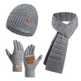 thumbnail image 4 of ZHOGXU Winter Beanie Hat Scarf Gloves Set For Women And Men Thick Caps Long Scarf Touchscreen Gloves Knitted Warm Comfortable Outfits 3 Pack For Daily Wear Light Gray One Size, 4 of 6