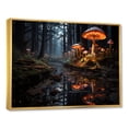 thumbnail image 2 of Designart "Mushroom Dreamscape Forest III" Fashion Framed Wall Art - Glam Orange Fantasy Entryway Framed Wall Art Print, 2 of 6